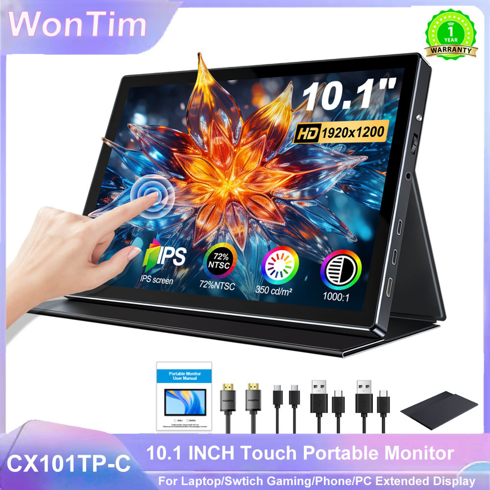 Gaming Accessories Monitor - شاشة لمس محمولة مقاس 10.1 بوصة