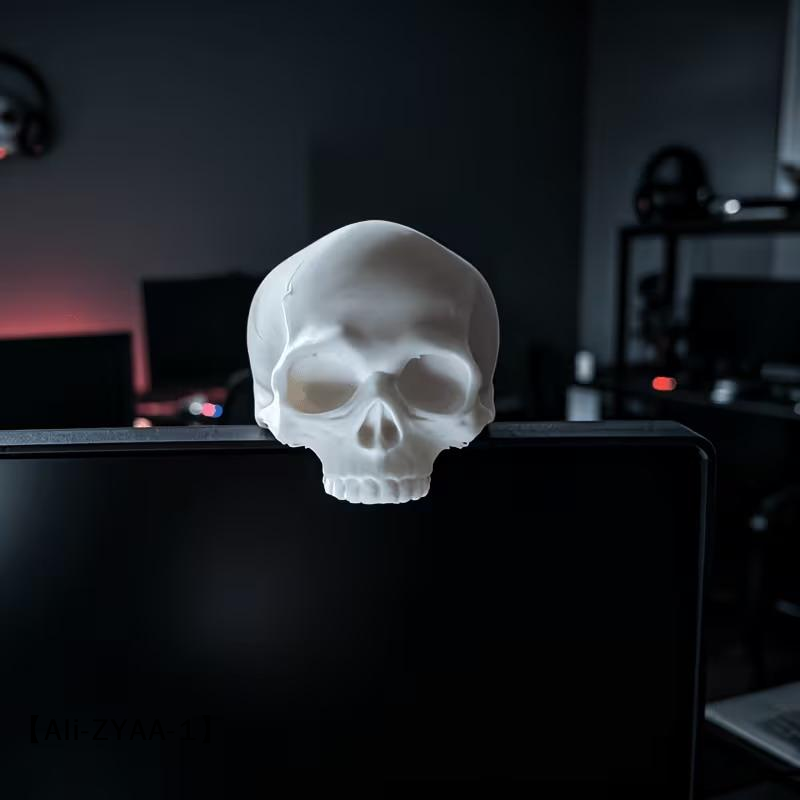 Gaming Accessories Monitor - زينة شاشة الكمبيوتر على شكل جمجمة،