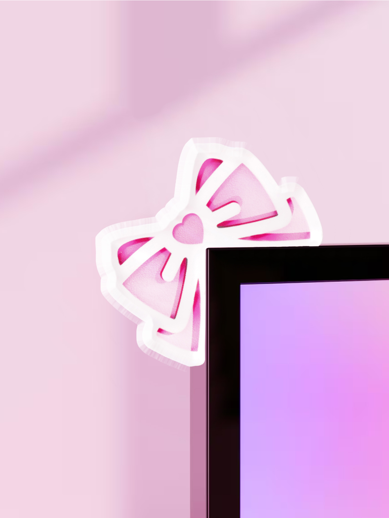 Gaming Accessories Monitor - Kawaii القوس رصد ديكور الوردي الاكريليك