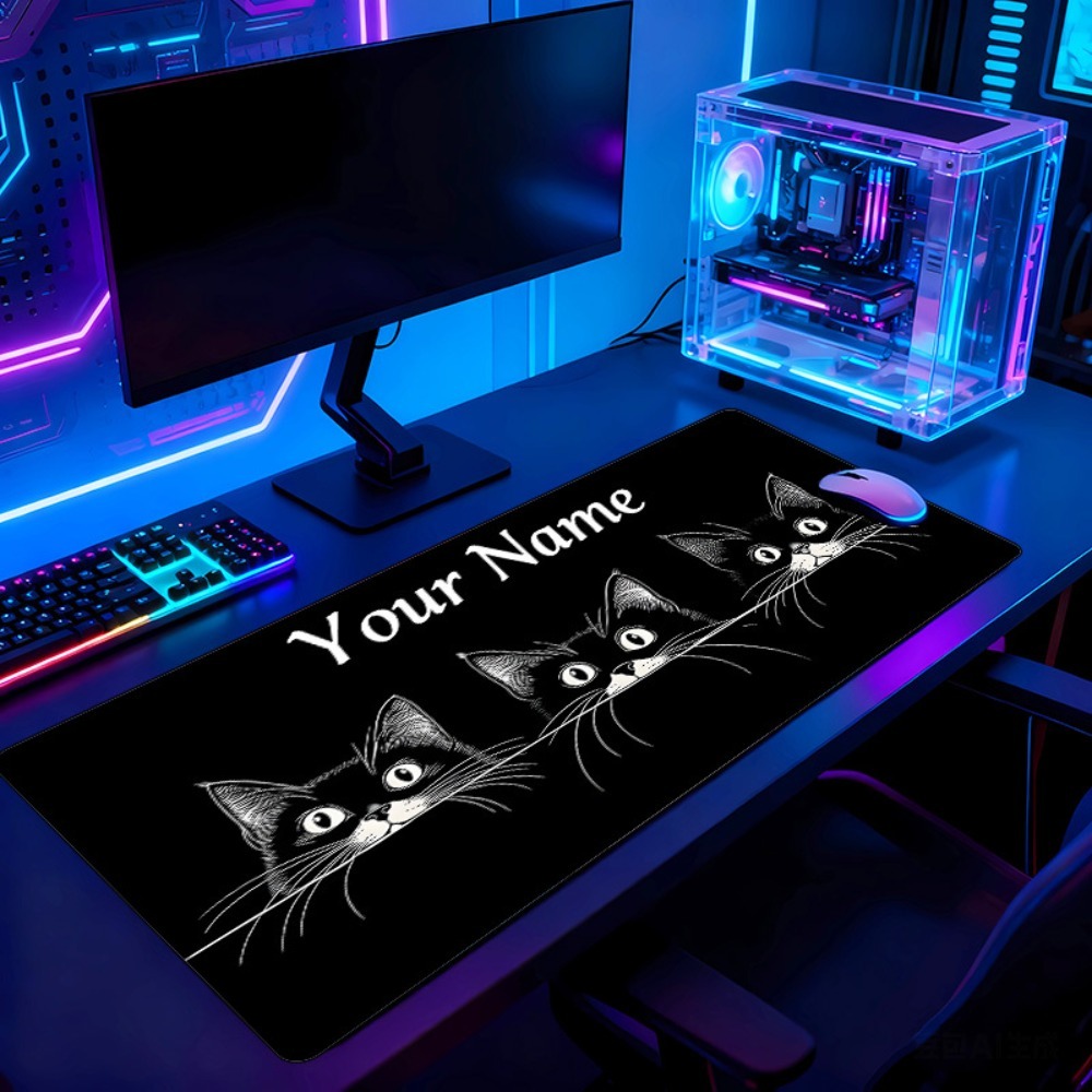 Gaming Accessories Name - سجادة مكتب مخصصة بتصميم 3 قطط