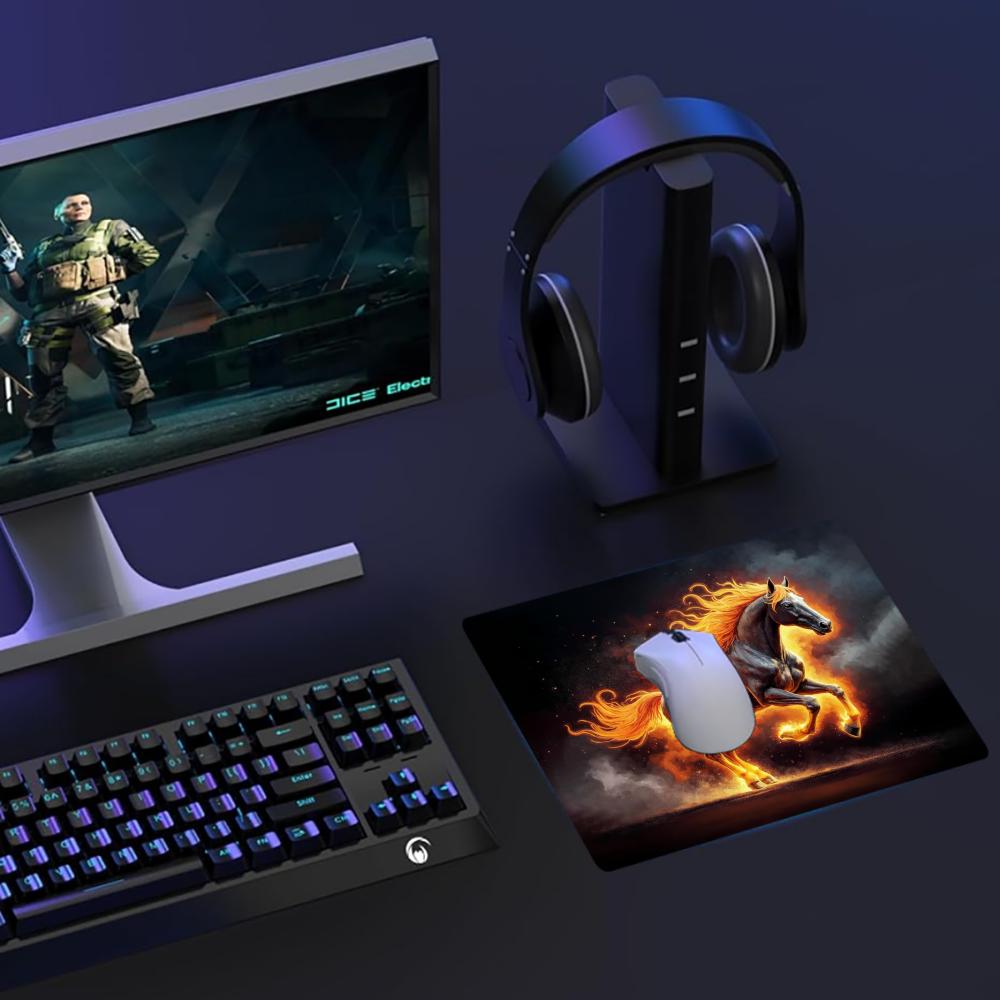 لوحة ماوس بنمط حصان النار، مطا - مراجعة Gaming Accessories For Gaming Desk وسعره