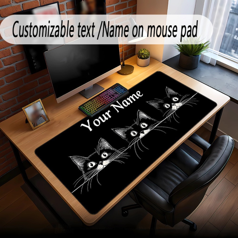 سجادة مكتب مخصصة بتصميم 3 قطط  - مراجعة Gaming Accessories Name وسعره