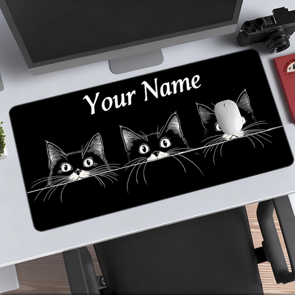 سجادة مكتب مخصصة بتصميم 3 قطط  - مراجعة Gaming Accessories Name وسعره