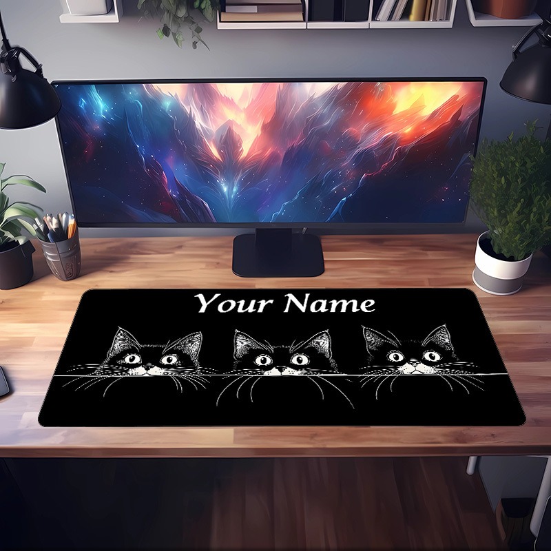 سجادة مكتب مخصصة بتصميم 3 قطط  - مراجعة Gaming Accessories Name وسعره